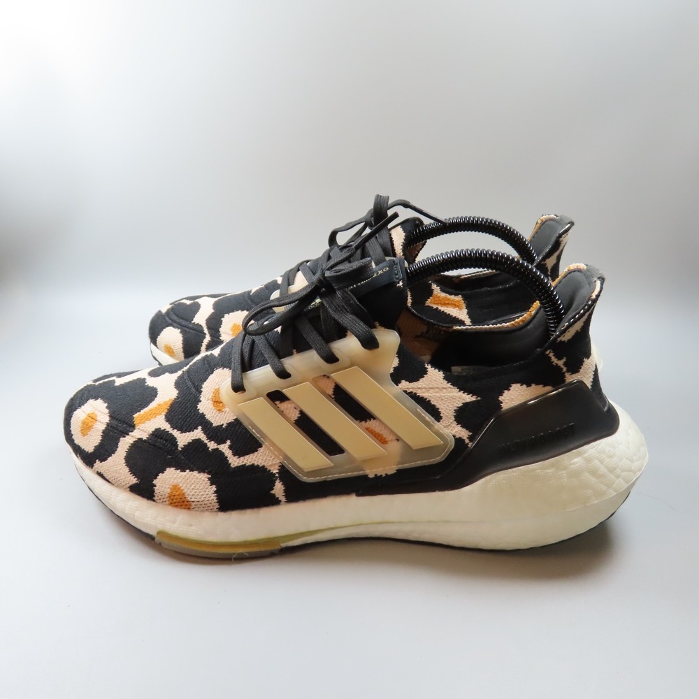 Adidas x Marimekko Unikko ULTRABOOST 21 Womens 8.5 Black Blush Gold Running - Picture 3 of 9